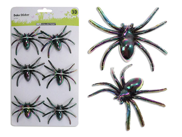 6pk 2.75in(L) Electroplated Decor Spider. t.o.c.