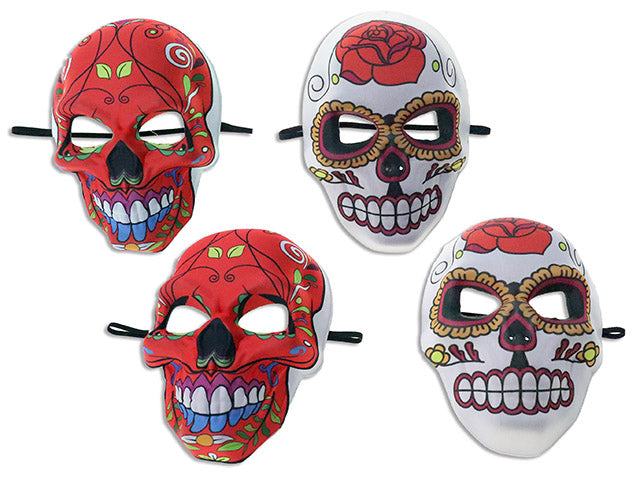 10in(L) x 7.25in(W) EVA Adult Day of the Dead Mask. 2 Asst.Styles. t.o.c.