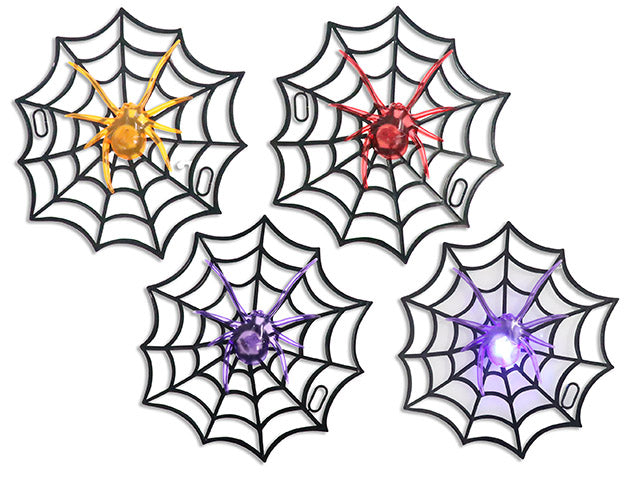 13.5 Spider Web w/B/O LED Spider. 2 Asst.Colours. h/c.