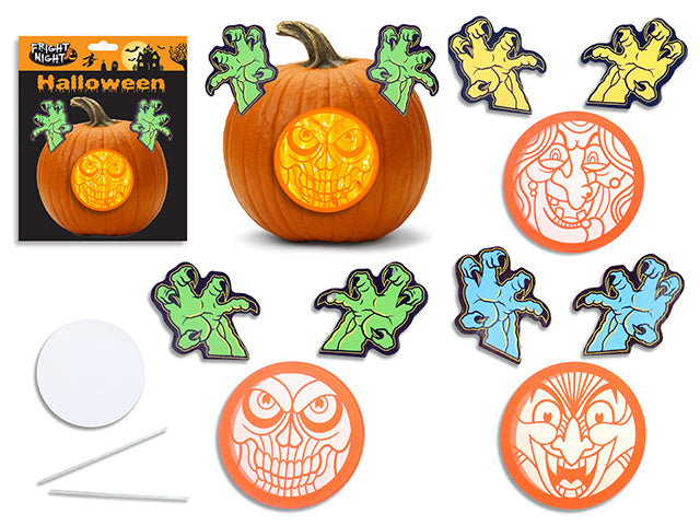 7in(D) x 1.5in(H) Plastic Push In Pumpkin Decoration Tool. 3 Asst.Styles. b/c.