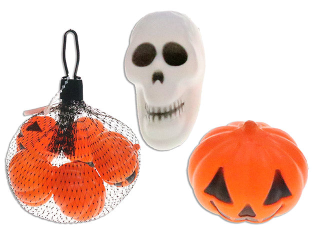 5pcs Hween Jack-o-Lantern / Skull Tabletop Decoration. 2 Asst. Meshbag w/Cht.