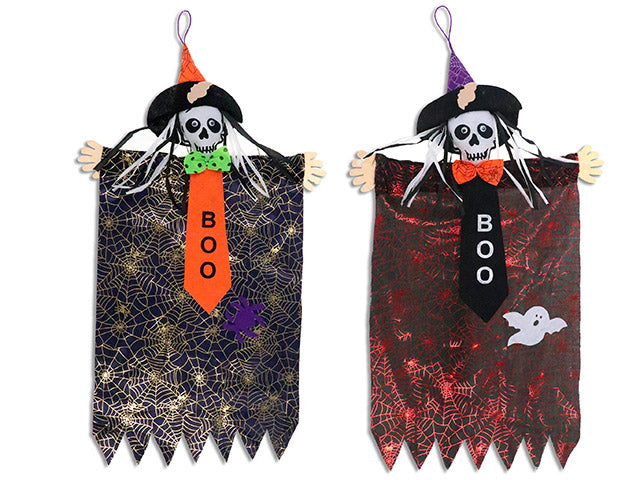 29.95in Hween Foil Metallic Hanging Skeleton. 2 Asst.Styles. Cht.