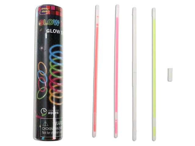 50pk 8in Glow Sticks w/Connectors in Printed Tube. 25/Dsp.