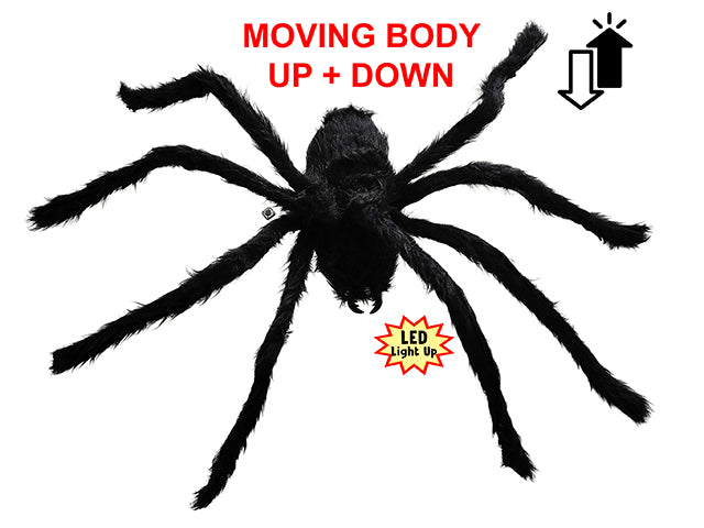 31.5in(L) B/O LED Sound Activated Climbing Spider w/Sound & Red Eyes. Try-Me. Cht.