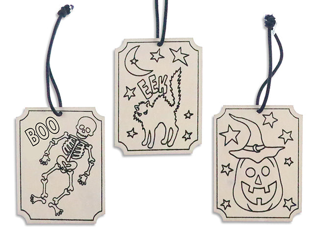 3inx 4in Hween Decor Your Own Hanging Plaque. 3 Asst.Styles. Cht.