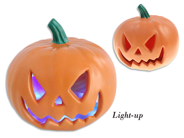 9in(D) x 8in(H) B/O Col.Changing LED Light-up Jack-o-Lantern. Cht.