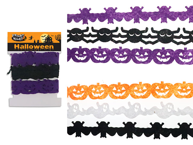 3yd Hween Die-Cut Felt Ribbon. 1yd/Style. 3 Style/Pk. Polybag w/Insert.