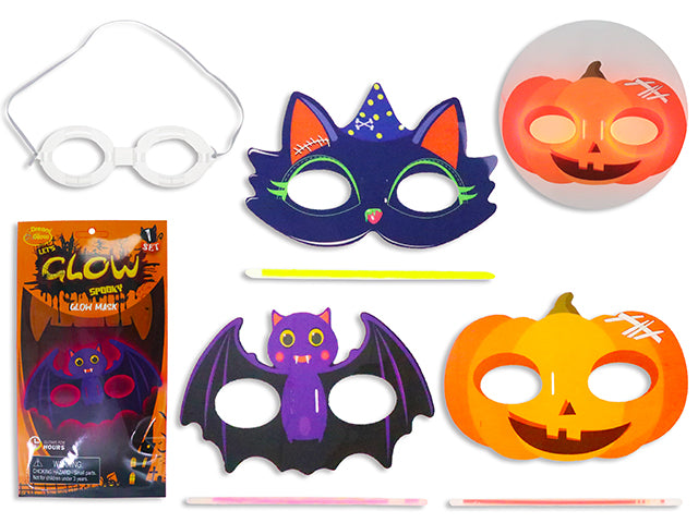 Halloween Glow Mask. 3 Asst.Styles. Printed Peggable Box.