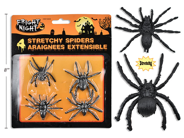 4pk 2 -3/8in x 2-1/8in Hween Stretchy Spiders t.o.c.