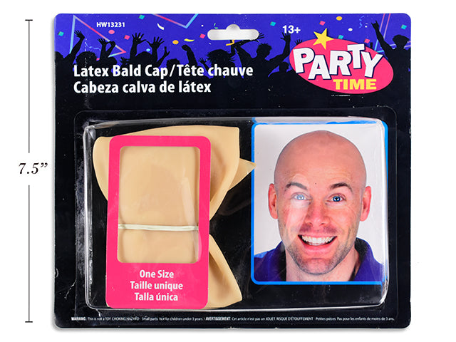 Vinyl Bald Cap. One Size Fits All 10in (D) x 7.5in (H). b/c