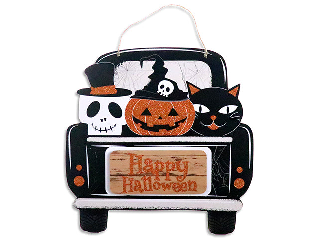 11in x 11.4in Hween Character Truck MDF Hanging Plaque. Cht.