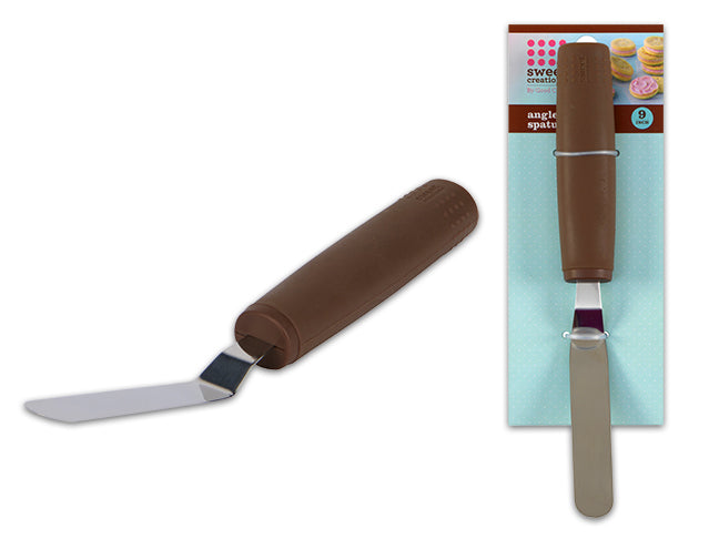 Angle Icing Spatula With Brown Silicone Handle