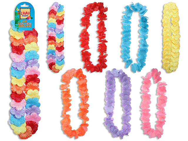 42In Glitter Hibiscus Luau Leis. 7 Asst.Colours. H/C.