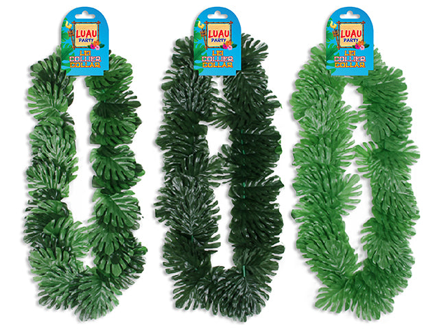 42In Areca Palm Leaf Luau Leis. 3 Asst.Colours. H/C.