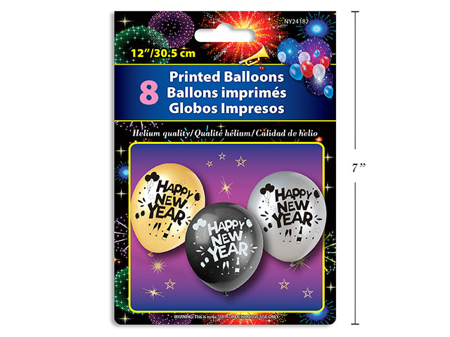 New Year Balloons 8 Pack