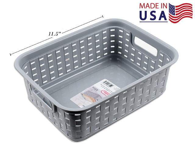 Small Weave Basket - Cement 11.5in(L)x8.75in(W)x4in(H)