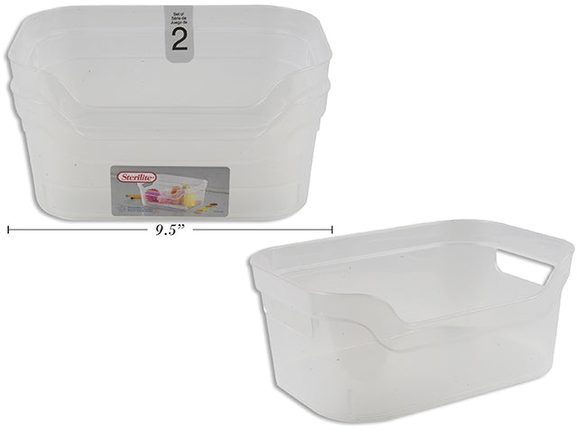 Set of 2 Small Open Bins 9.5in(L)x6.5in(W)x3.75in(H)