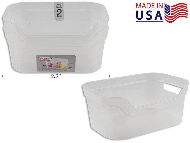 Set of 2 Small Open Bins 9.5in(L)x6.5in(W)x3.75in(H)