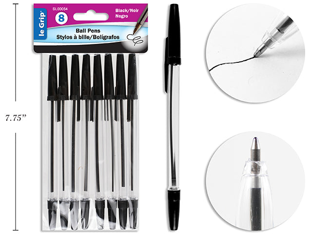 Black Ink Pens 8 Pack