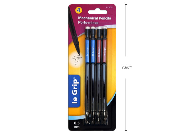 Pencils With Colored Clip 4 Pack