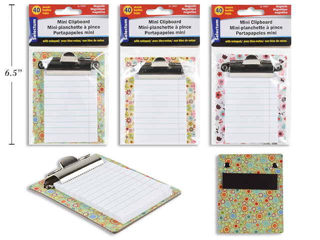 40 Pages 4in x 3.25in Magnetic Designer Clip Board Sticky Note Pad. 8