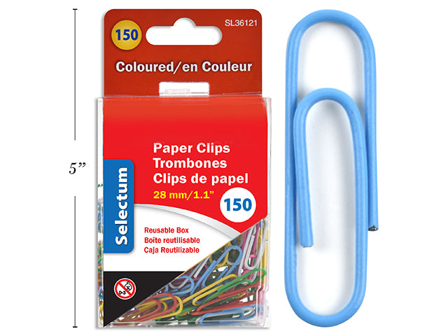 Colored Paper Clips 150 Pack