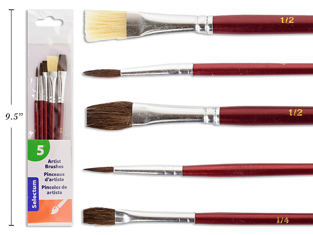 Assorted Size Art Brushes In Vinyl Pouch