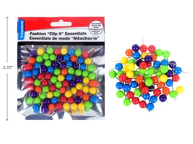 Brite Fashion Round Push Pins 80 Pack