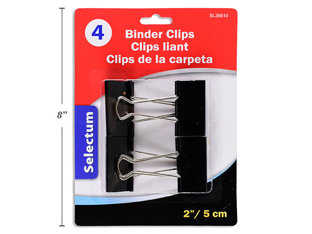 Black Binder Clips 4 Pack