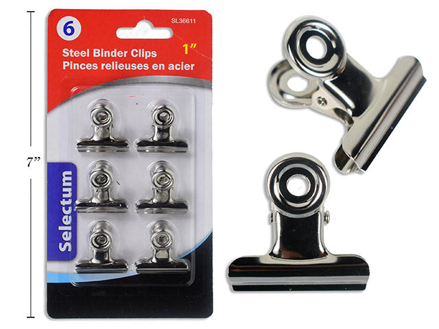 Steel Binder Clips 6 Pack