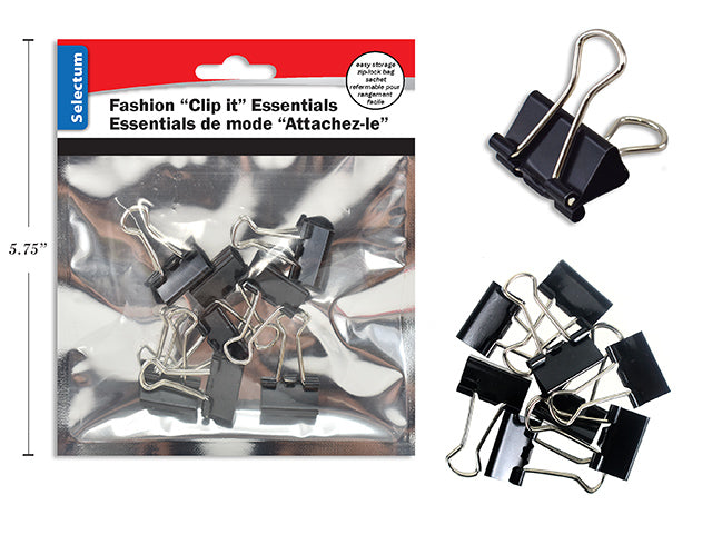 Black Binder Clip 8 Pack