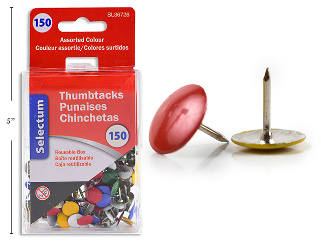 Colored Metal Thumbtacks 175 Pack