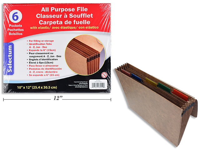 All Purpose File With 6 Pockets