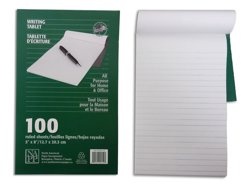 Writing Tablet 100 Ruled White Sheets