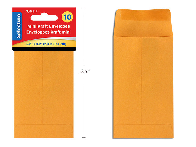 Mini Kraft Envelopes 10 Pack