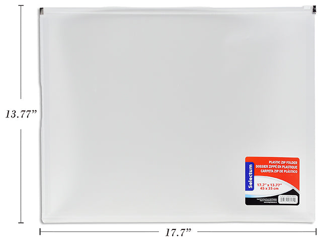 Clear Plastic Zip Folder 17.7X13.77" (45X35Cm)