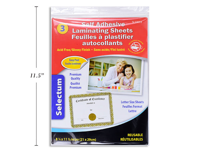 Letter Size Self Adhesive Laminating Sheets