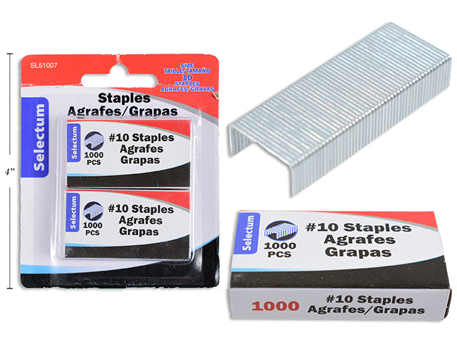 #10 Size Staples 1,000 Pc X 2 Bxs (2000 Ttl ) Pkg