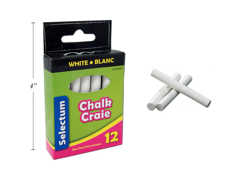 Teachers White School Chalk 12 Pack