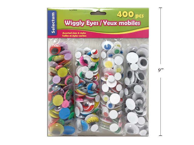 Wiggly Eyes Assorted Styles 400 Pack