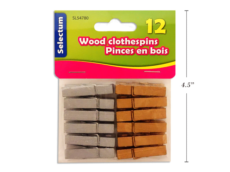 Wood Clothes Pins 12 Pack