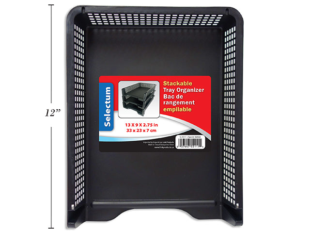 DOCUMENT TRAY ORGANIZER, BLACK COLOR 13X9X2.75"	KG"