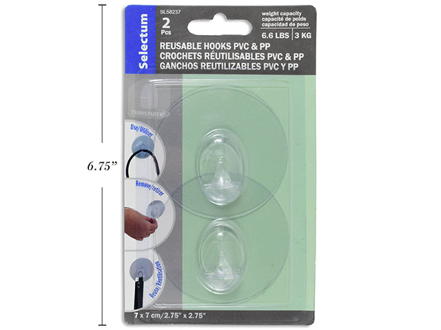 Reuseable Hooks Pvc&Pp 70Mm 2Pcs Cap; 3 Kg (6.6Lb)