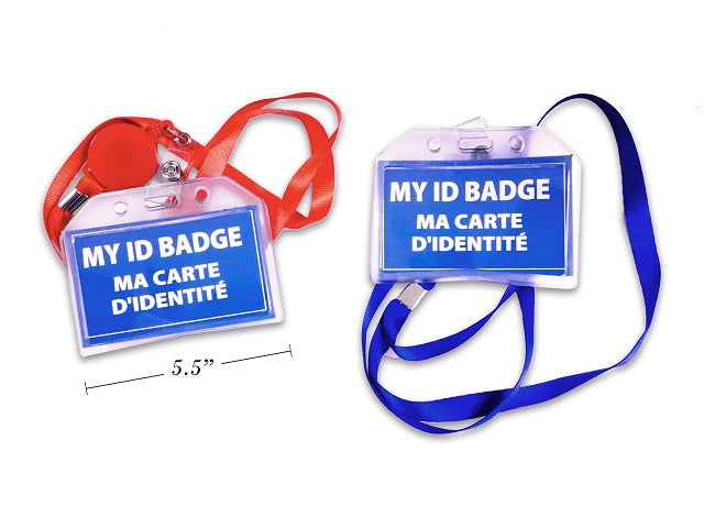 MY ID BADGE" HOLDER ON LANYARD WITH EXT. REEL SIZE OF BADGE: 5.3X8.8C"