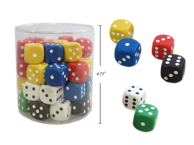 25 MM DICE 48/DRUM ASST COLORS