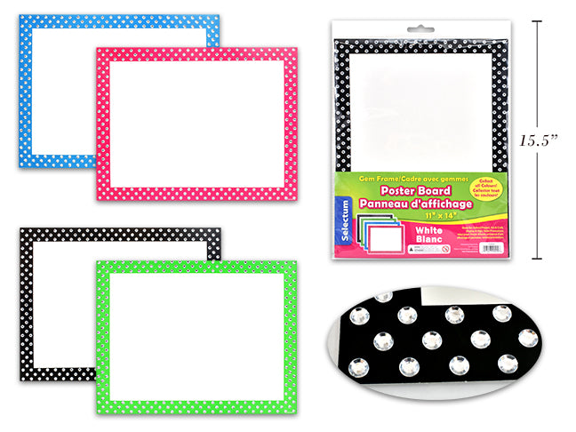 11X14 GEM FRAME POSTER BOARD ASST COLOURS ( PEGGABLE OPP BAG )"