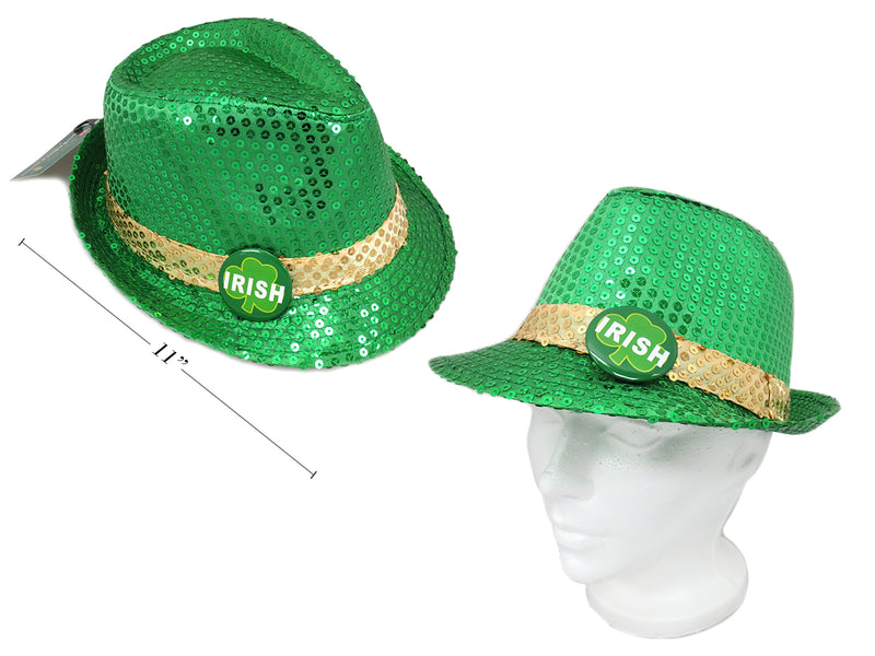 St Patricks Day 2 Tone Sequin Fedora