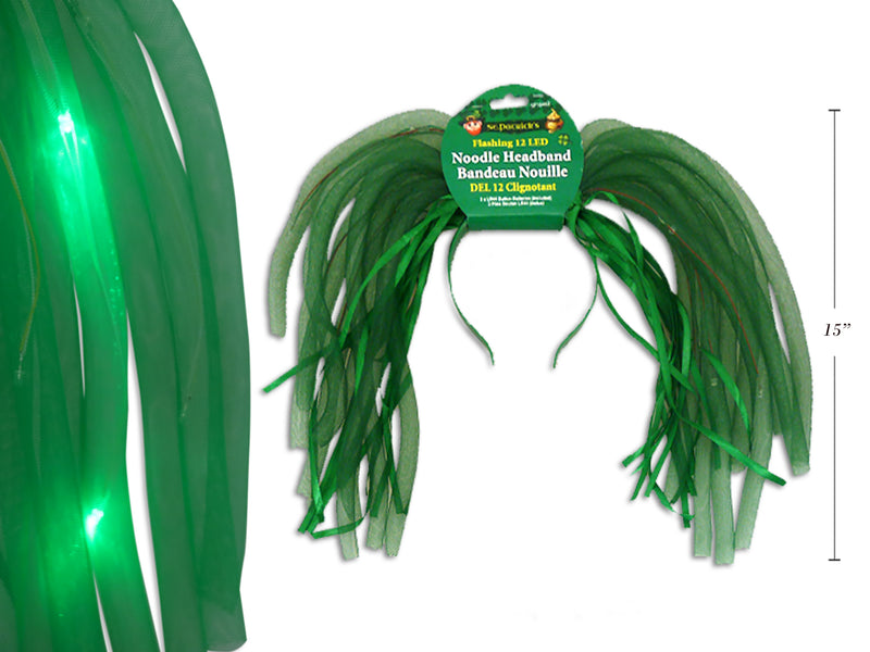 St.Pats Led Lite Up Flashing Noodle Headband. 8-Led. H-C