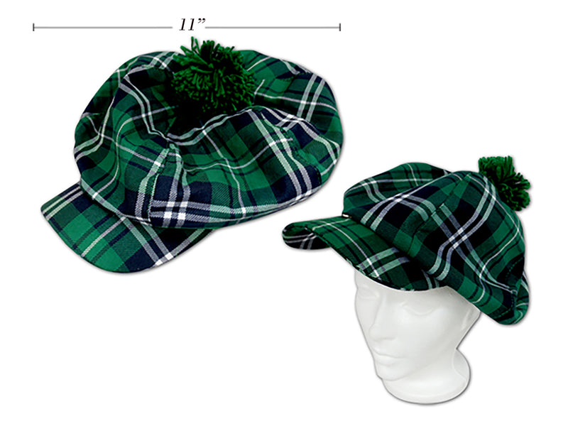 St Patricks Green Plaid Oversize Golfers Hat