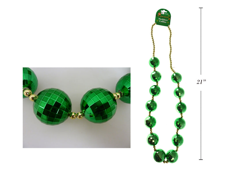 42In St.Pats Jumbo Disco Ball Necklace. 40Mm Ball. H-C.